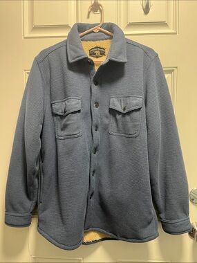Freedom Foundry Men's Blue Button-Up Sherpa-Lined Jacket